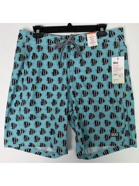 Saxx Size 36 Betawave 9" inseam 2N1  Shorts Swim Trunks Lined
